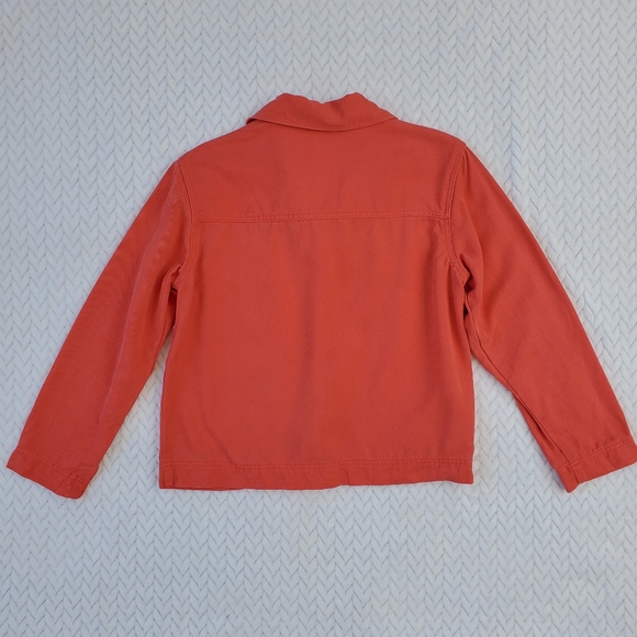 Coldwater Creek Coral Pink Tencel Button Down Jean Jacket Size XS - Picture 6 of 7